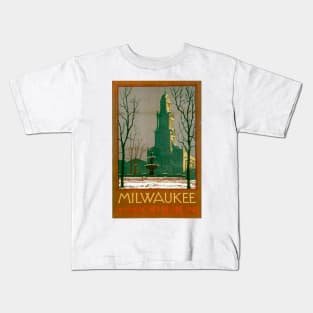 Milwaukee - Vintage Travel Poster Kids T-Shirt